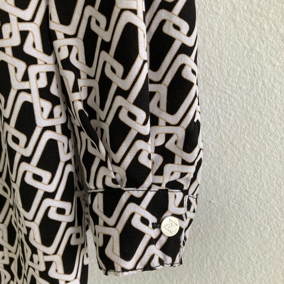 Women's Adrienne Vittadini Shirt Chain Pattern Button-Up Long Sleeve Sz Small - Picture 6 of 9